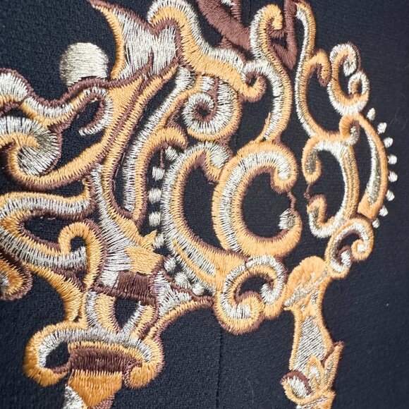 Vintage Jovani Gold Key Detail Classic Black Blazer 8 - Picture 5 of 6